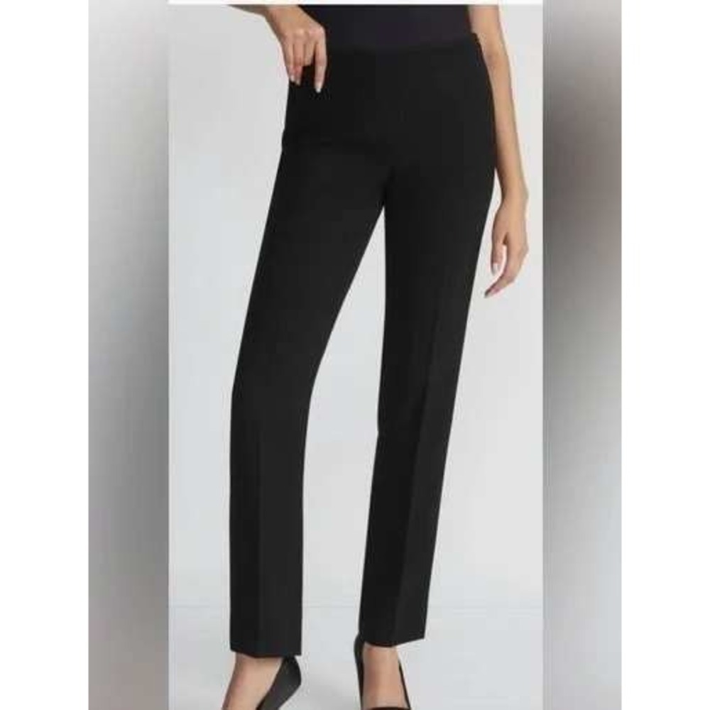 Lafayette 148 New York Bleecker Pants Women 4 Black Virgin Wool Straight Leg